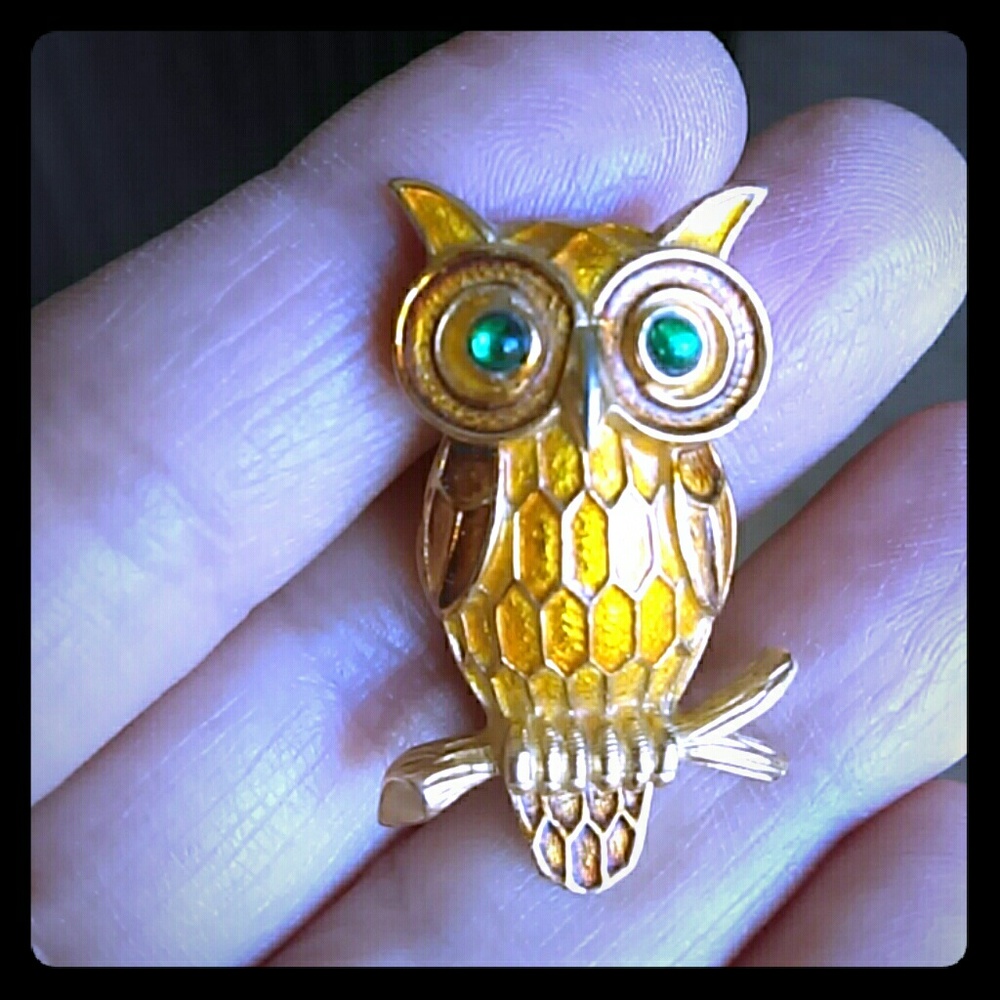 Crown Trifari Owl Brooch